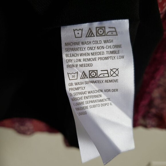 Susan Graver Chiffon Smocked Mock Neck Blouse Built in Tank Boho Berry Size 2X - Picture 12 of 12